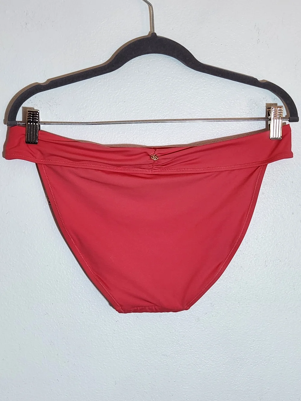 Victoria's Secret Dark Pink Bikini Bottom with Gold Tone Accents NWT Size Large